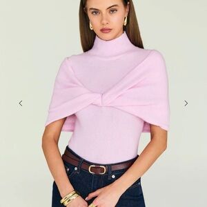 SER.O.YA Pink Turtleneck Cowl Sweater Top